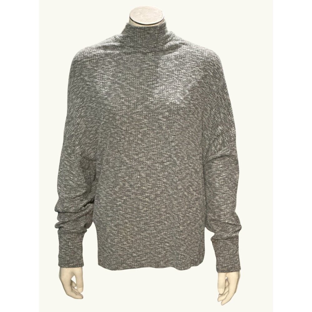 CCC Slash Neck Cut Out Back Gray Open Turtleneck Sweater Large Made In USA